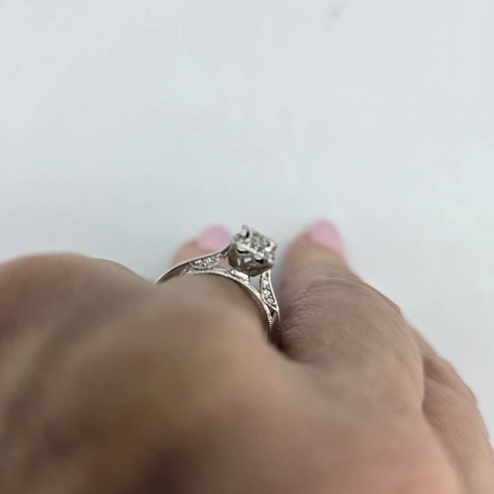 $4790 Simply TACORI 18K White Gold 1 Ct Center Lab Grown IGI Cert Diamond Ring 7 - Picture 5 of 14